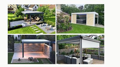 Garten-Lamellendach-Anlage freistehend